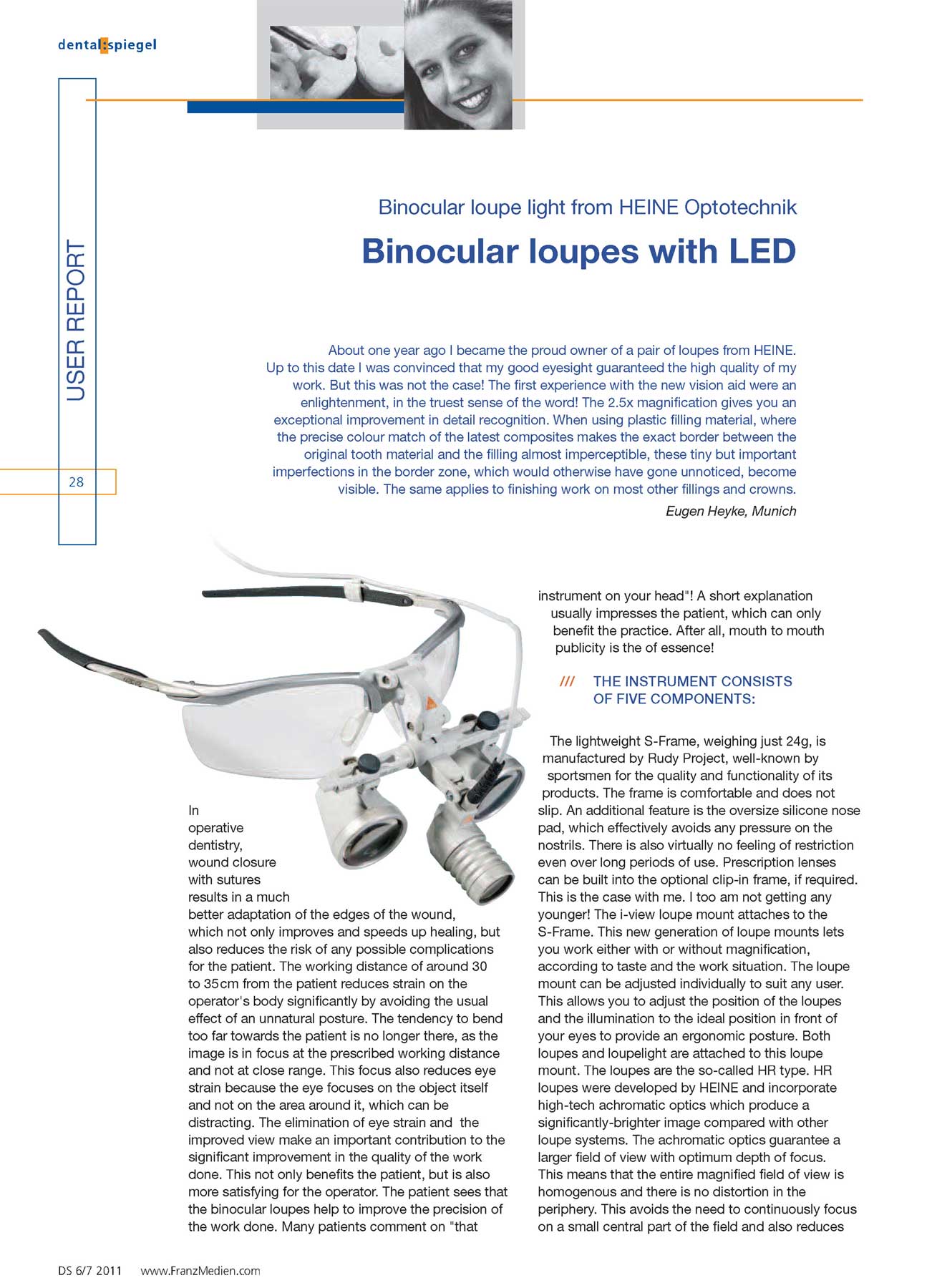 Отзыв Eugen Heyke о бинокулярной лупе со светодиодным (LED) освещением (оригинал)